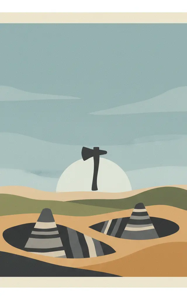 Krzemionki Prehistoric Striped Flint Mining Region — illustrated travel poster