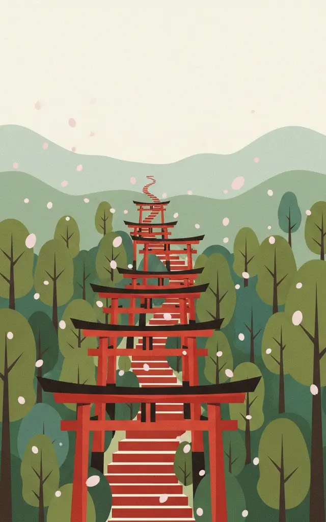 Historic Kyoto — illustrated travel poster