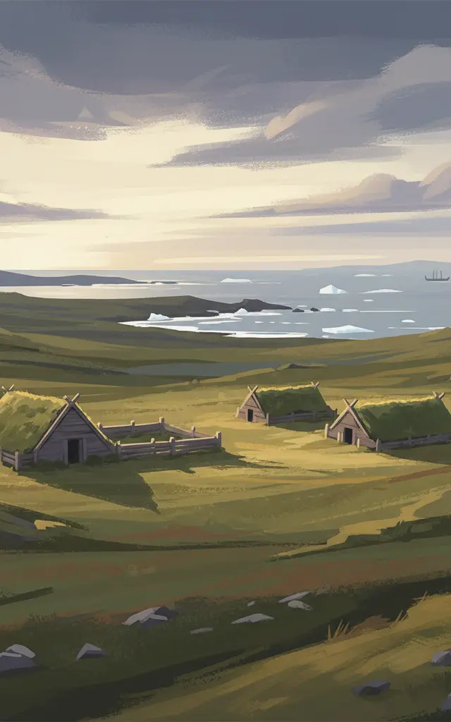 L’Anse aux Meadows National Historic Site — illustrated travel poster