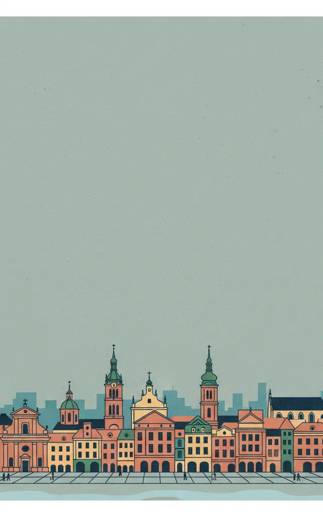 L'viv – the Ensemble of the Historic Centre — illustrated travel poster