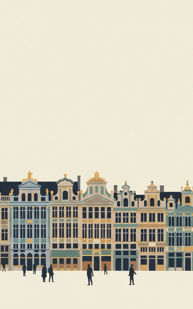 La Grand-Place, Brussels — illustrated travel poster