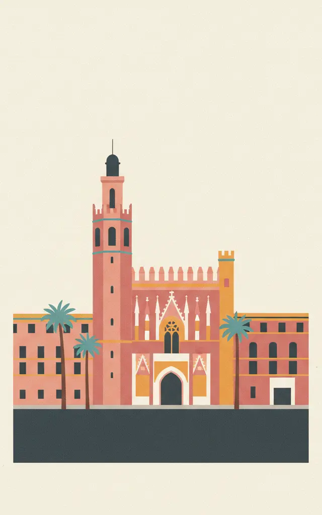 La Lonja de la Seda de Valencia — illustrated travel poster