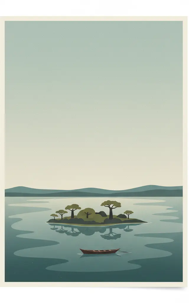 Lake Malawi National Park — illustrated travel poster