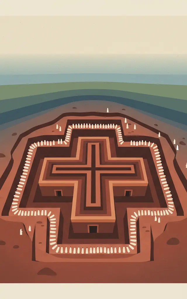 Rock-Hewn Lalibela — illustrated travel poster