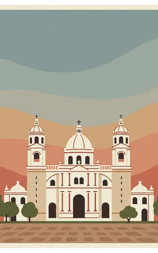 León Cathedral — illustrated travel poster