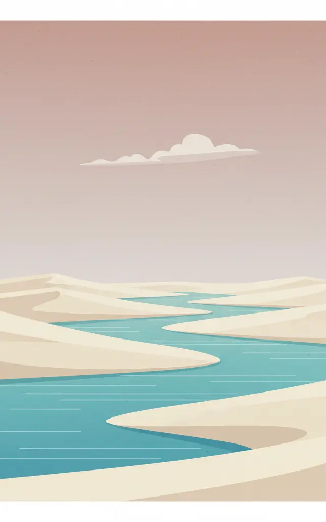 Lençóis Maranhenses National Park — illustrated travel poster