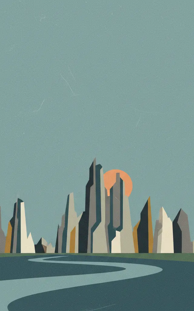 Lena Pillars Nature Park — illustrated travel poster