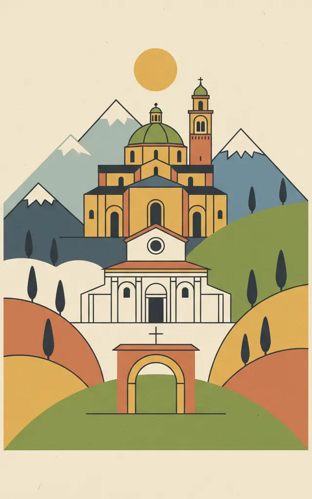 Longobards in Italy. Places of the Power (568-774 A.D.) — illustrated travel poster