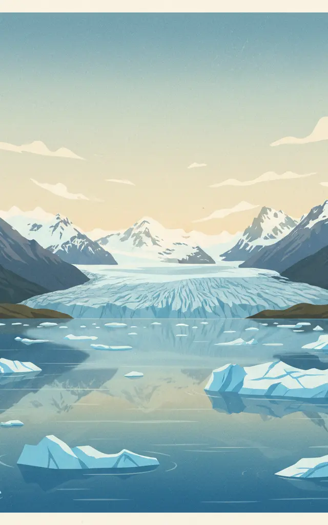 Los Glaciares National Park — illustrated travel poster