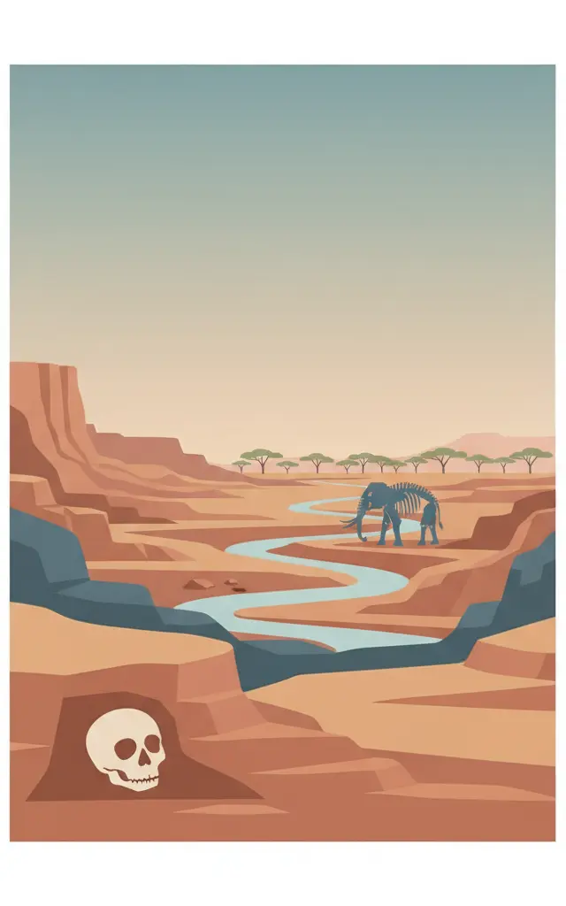 Lower Valley of the Awash — illustrated travel poster