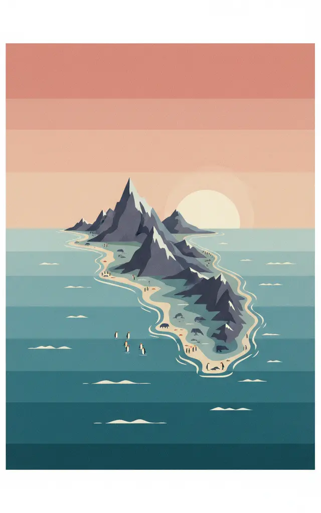 Macquarie Island — illustrated travel poster