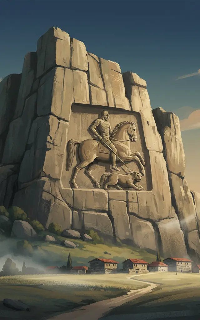 Madara Rider — illustrated travel poster