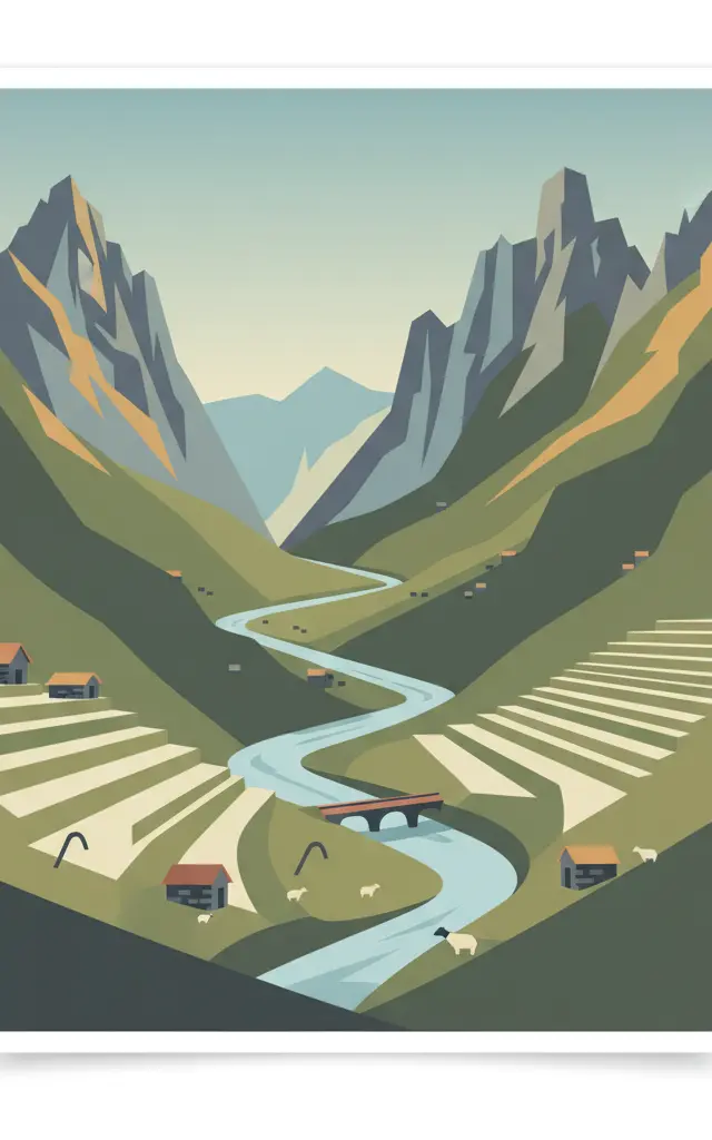 Madriu-Perafita-Claror Valley — illustrated travel poster