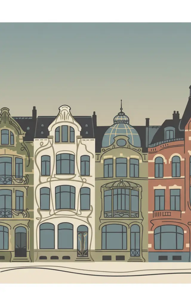 Major Town Houses of the Architect Victor Horta (Brussels) — illustrated travel poster