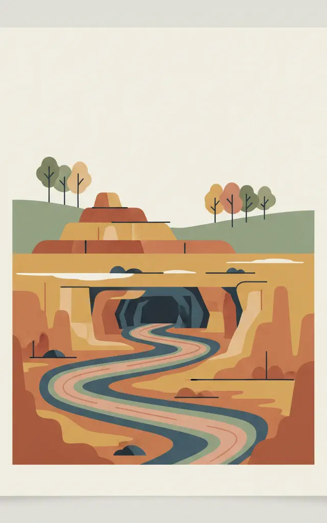 Mammoth Cave National Park — illustrated travel poster