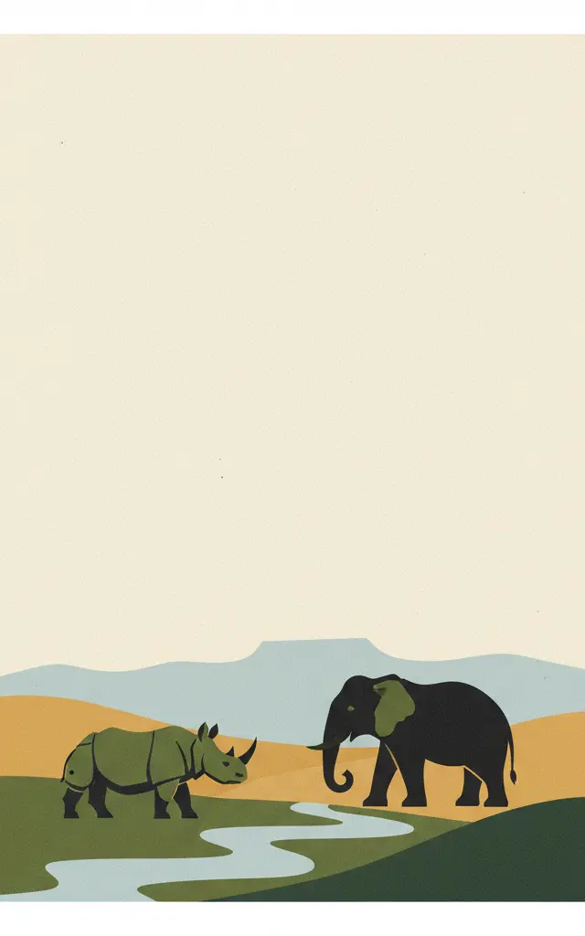 Manas Wildlife Sanctuary — illustrated travel poster