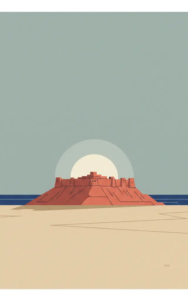 Masada — illustrated travel poster
