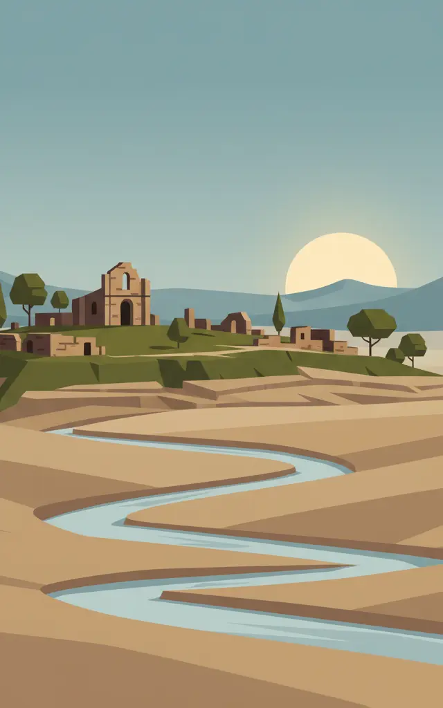 Mbanza Kongo, Vestiges of the Capital of the former Kingdom of Kongo — illustrated travel poster