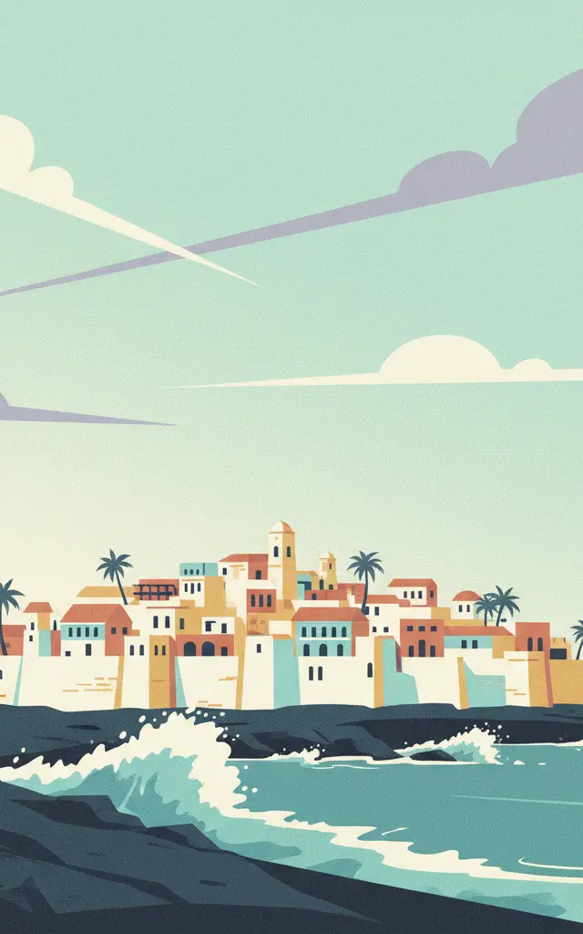 Medinas of the Comoros — illustrated travel poster
