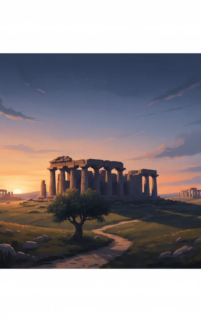 Megalithic Temples of Malta — illustrated travel poster