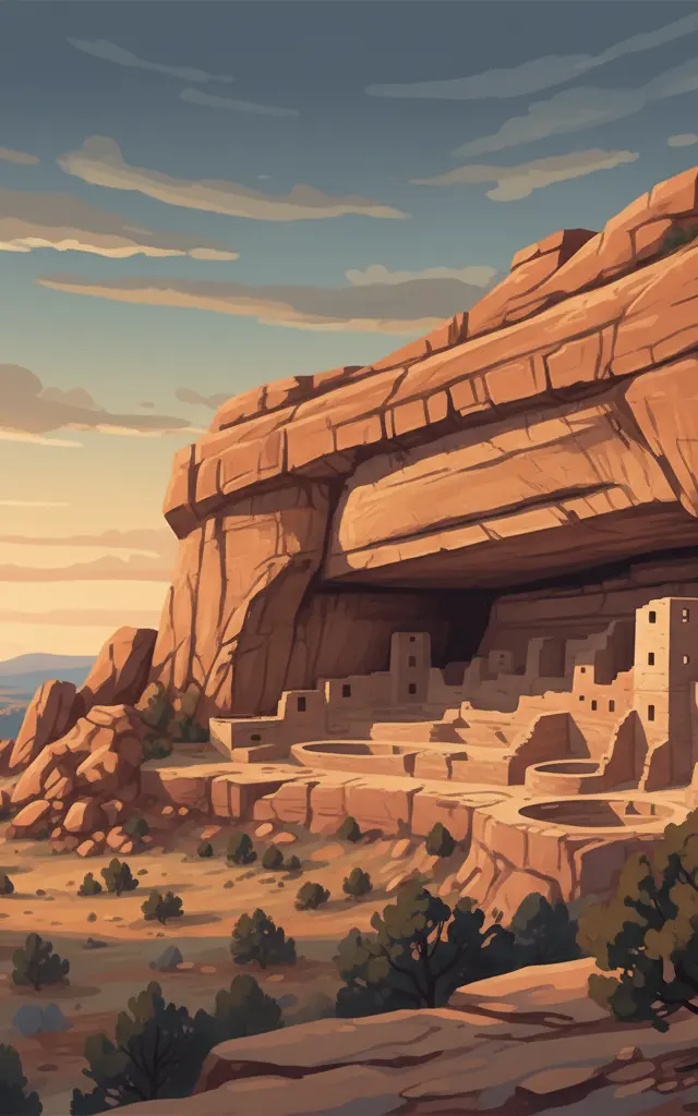 Mesa Verde National Park — illustrated travel poster