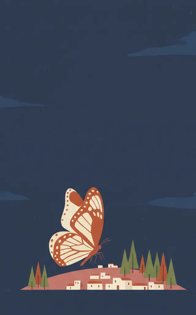 Monarch Butterfly Biosphere Reserve — illustrated travel poster