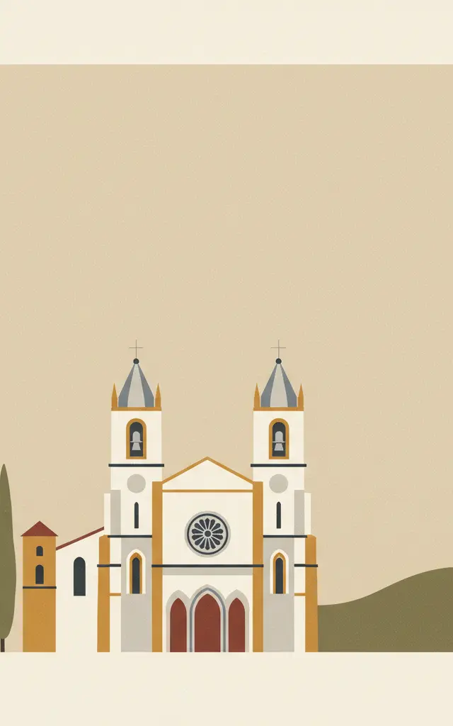 Monastery of Alcobaça — illustrated travel poster