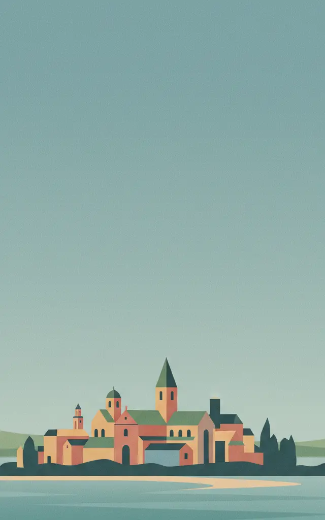 Monastic Island of Reichenau — illustrated travel poster