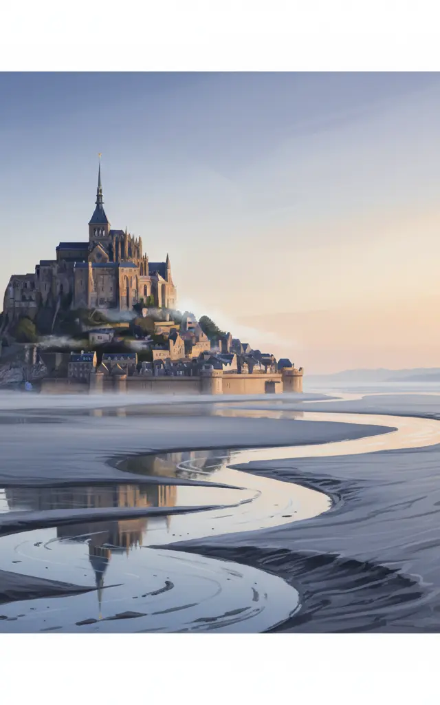 Mont-Saint-Michel and its Bay — illustrated travel poster