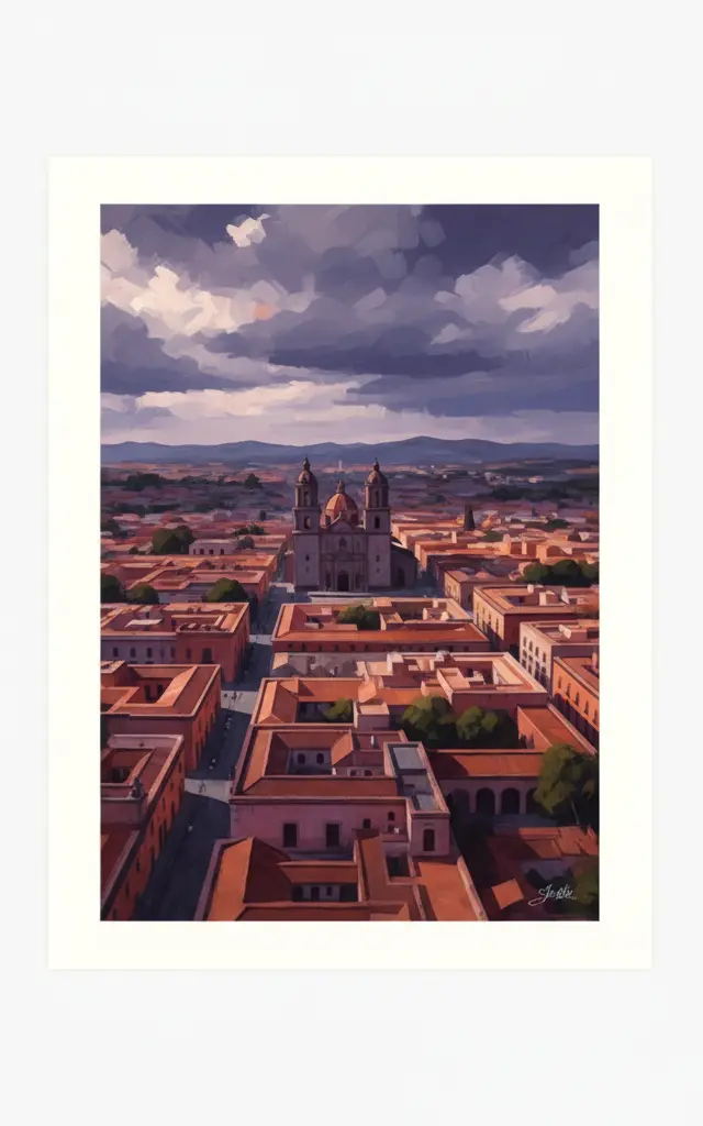 Historic Centre of Morelia — illustrated travel poster