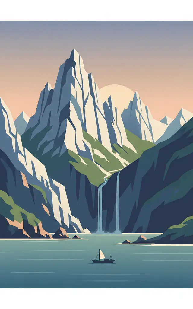Mount Kumgang – Diamond Mountain from the Sea — illustrated travel poster