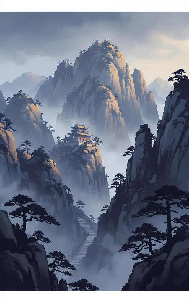 Mount Taishan — illustrated travel poster