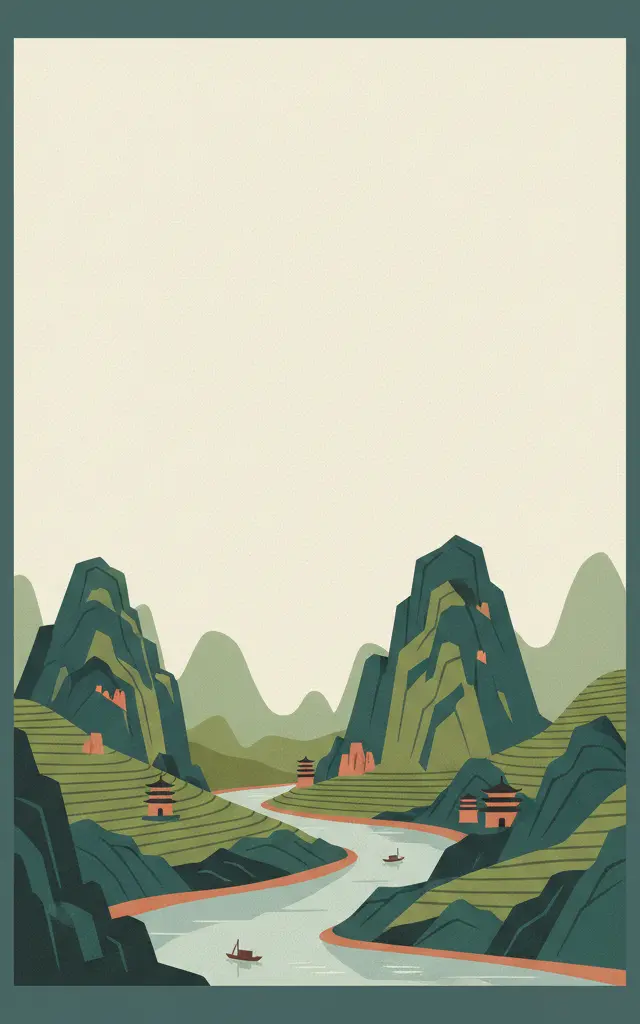 Mount Wuyi — illustrated travel poster