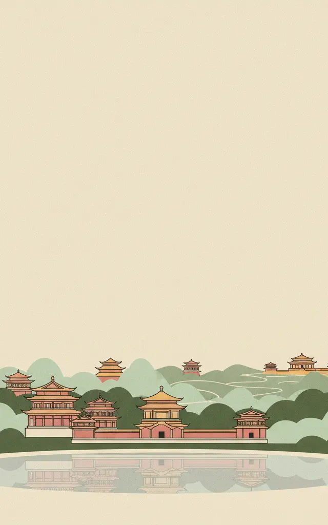 Mountain Resort and its Outlying Temples, Chengde — illustrated travel poster