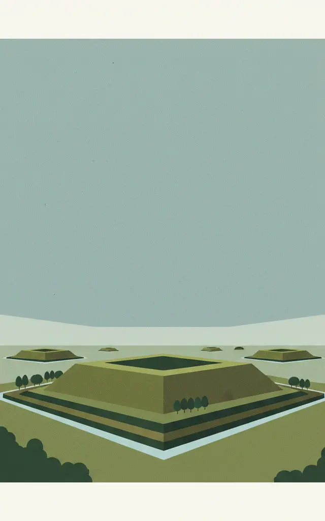 Mozu-Furuichi Kofun Group: Mounded Tombs of Ancient Japan — illustrated travel poster