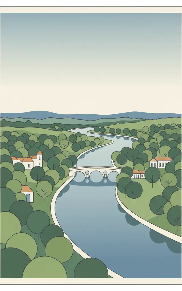 Muskauer Park / Park Mużakowski — illustrated travel poster