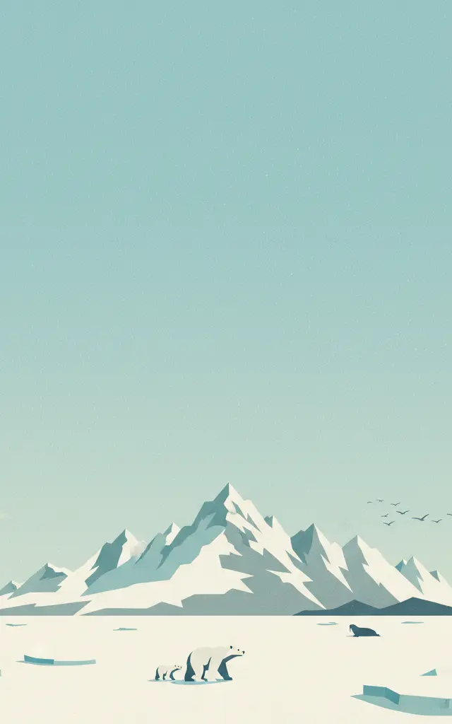 Natural System of Wrangel Island Reserve — illustrated travel poster