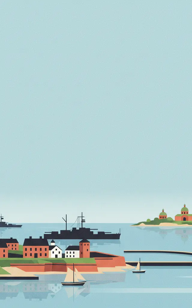 Naval Port of Karlskrona — illustrated travel poster