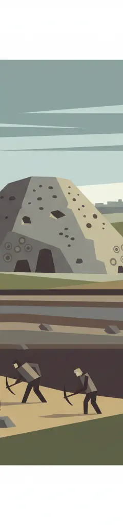Neolithic Flint Mines at Spiennes (Mons) — illustrated travel poster