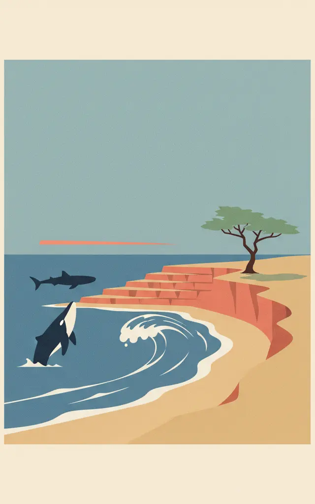 Ningaloo Coast — illustrated travel poster