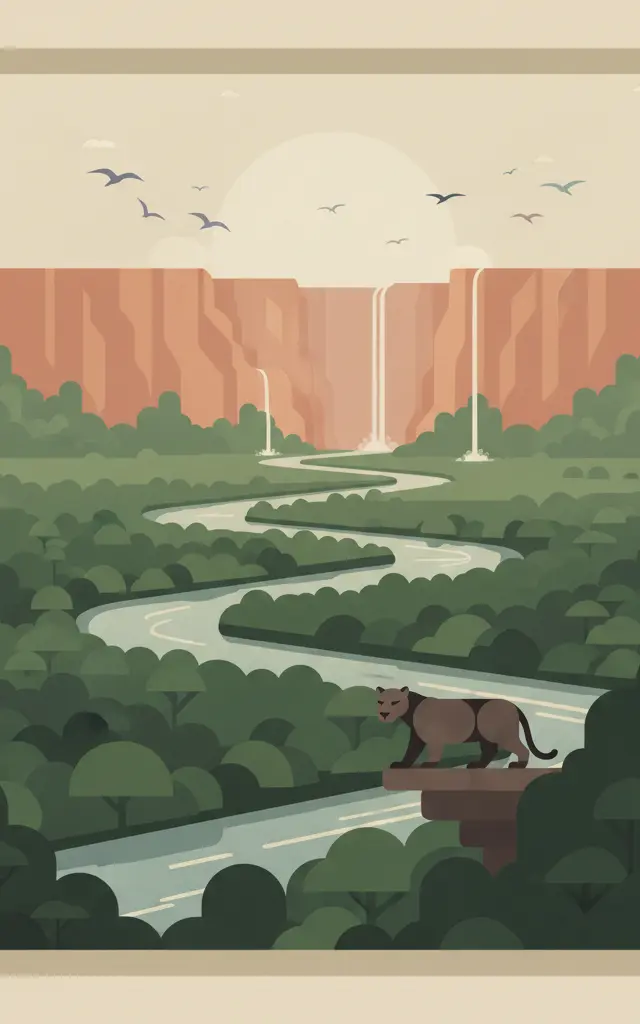 Noel Kempff Mercado National Park — illustrated travel poster