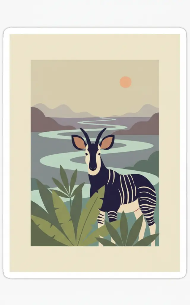 Okapi Wildlife Reserve — illustrated travel poster