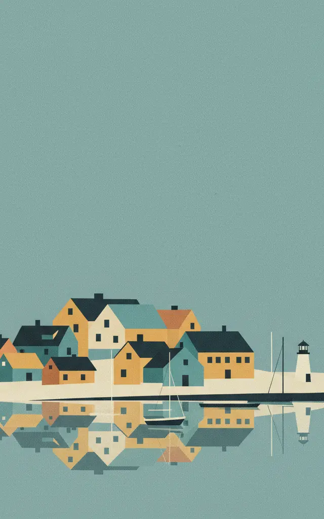 Old Town Lunenburg — illustrated travel poster