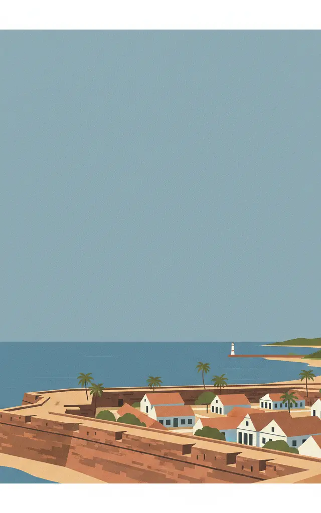 Old Town of Galle and its Fortifications — illustrated travel poster
