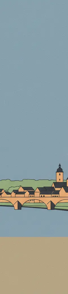 Old town of Regensburg with Stadtamhof — illustrated travel poster