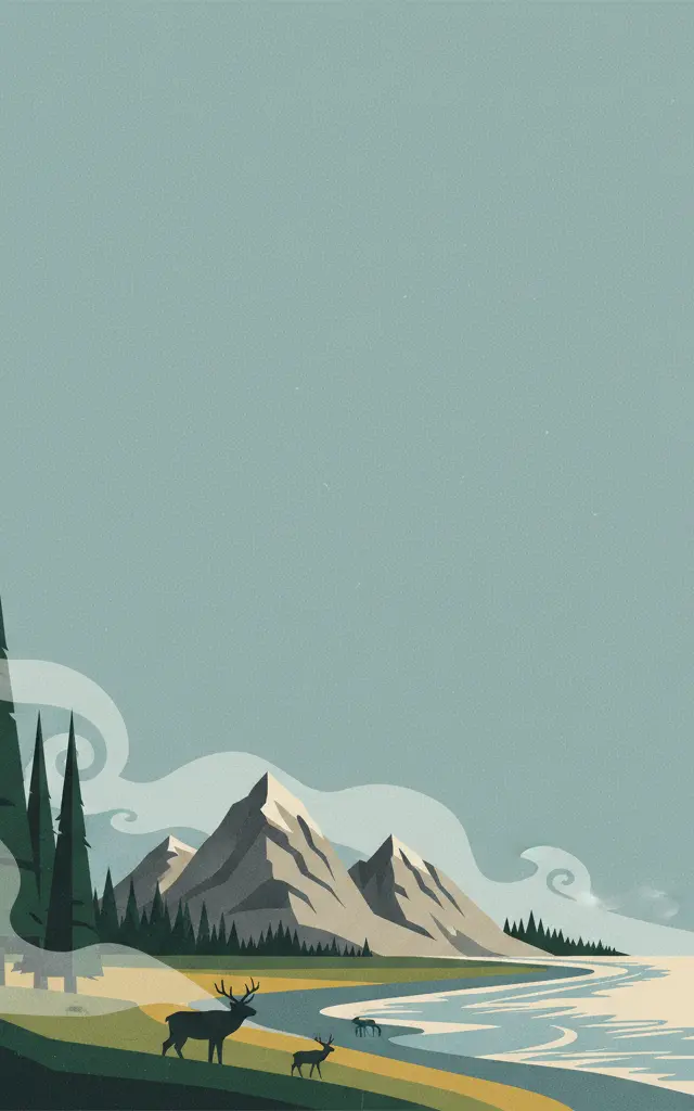 Olympic National Park — illustrated travel poster