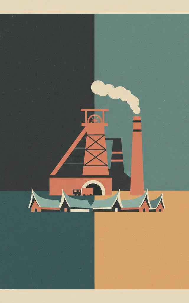 Ombilin Coal Mining Heritage of Sawahlunto — illustrated travel poster