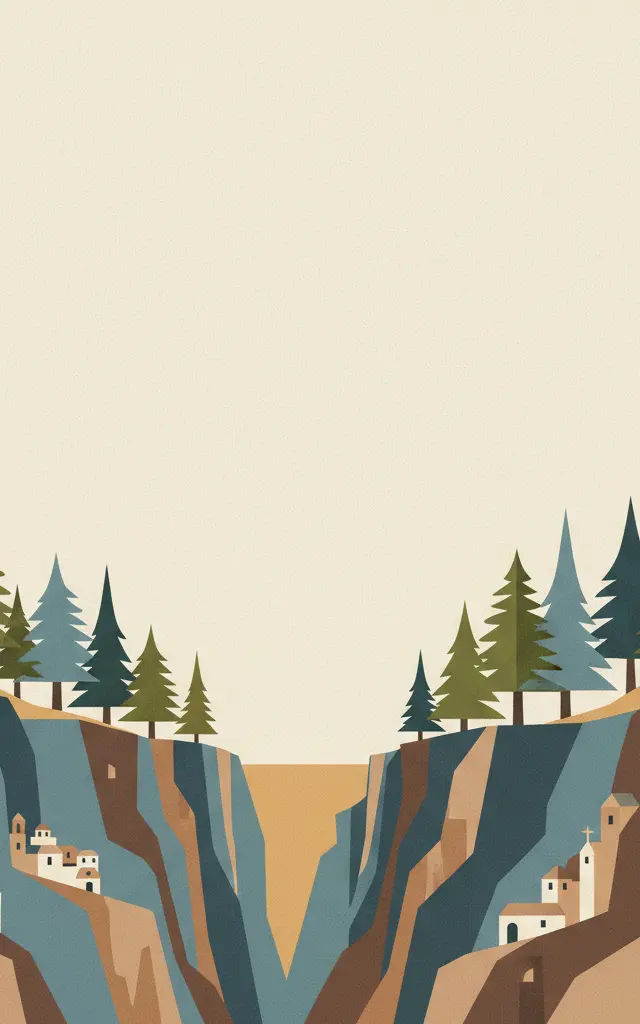 Ouadi Qadisha (the Holy Valley) and the Forest of the Cedars of God (Horsh Arz el-Rab) — illustrated travel poster