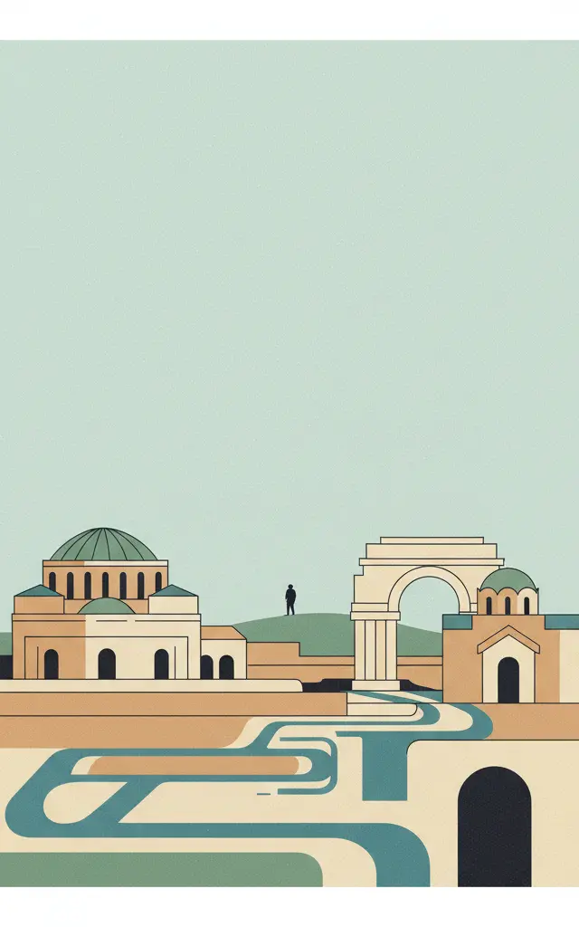 Paleochristian and Byzantine Monuments of Thessalonika — illustrated travel poster
