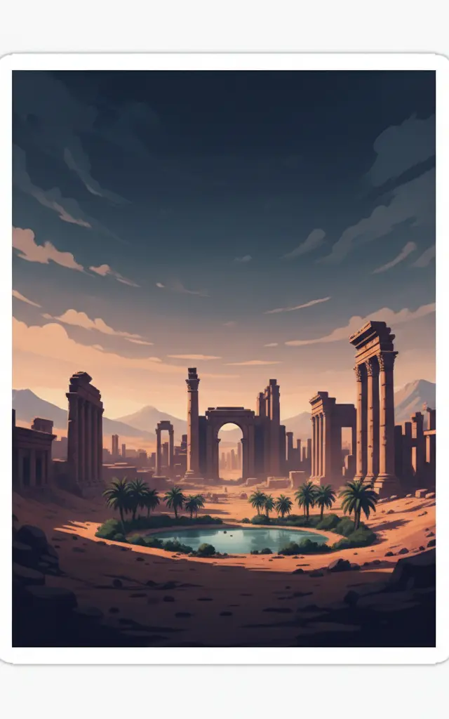 Site of Palmyra — illustrated travel poster